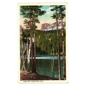 Vintage Fern Lake Estes Park Colorado Postcard Published John B Baird Art Print